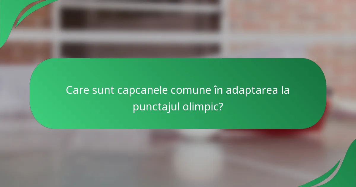 Care sunt capcanele comune în adaptarea la punctajul olimpic?