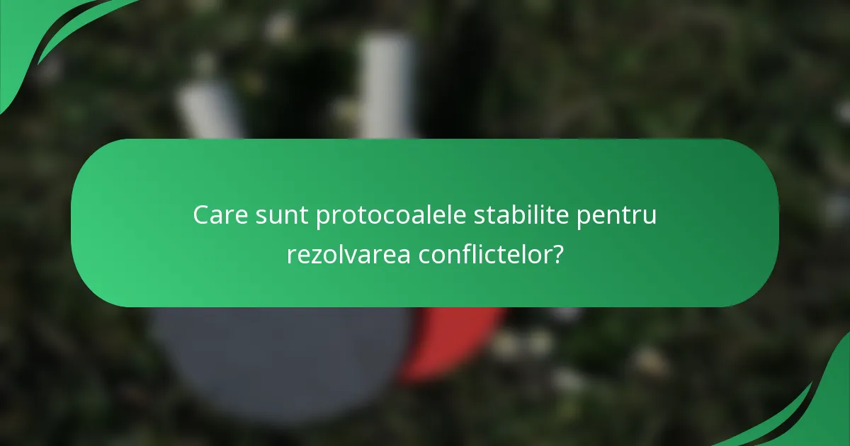Care sunt protocoalele stabilite pentru rezolvarea conflictelor?