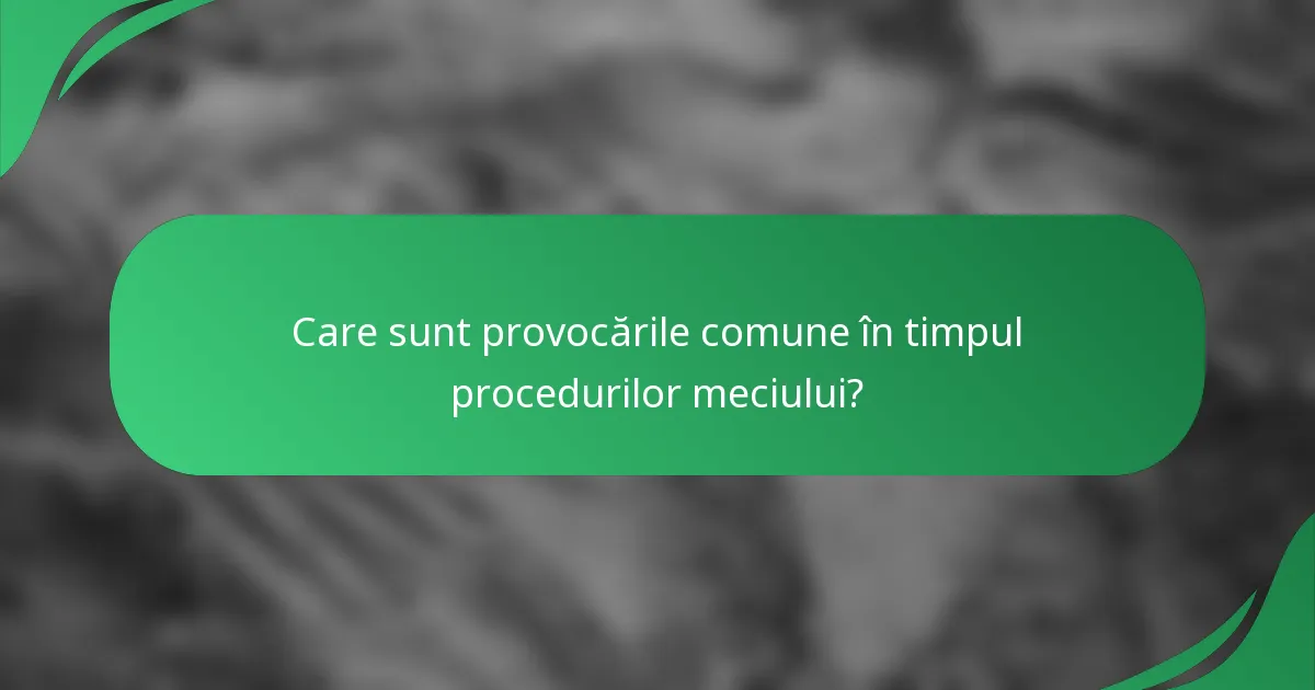 Care sunt provocările comune în timpul procedurilor meciului?