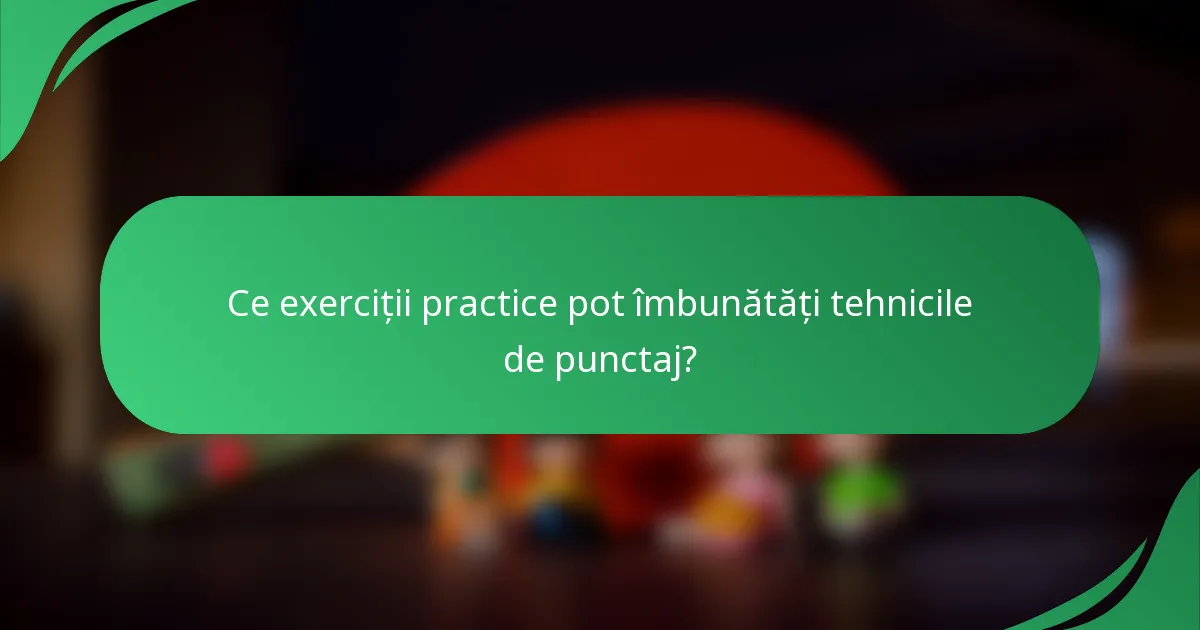 Ce exerciții practice pot îmbunătăți tehnicile de punctaj?