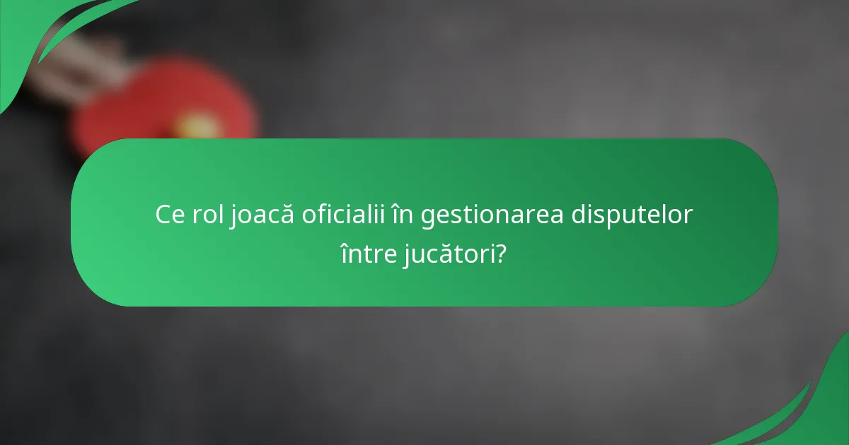 Ce rol joacă oficialii în gestionarea disputelor între jucători?