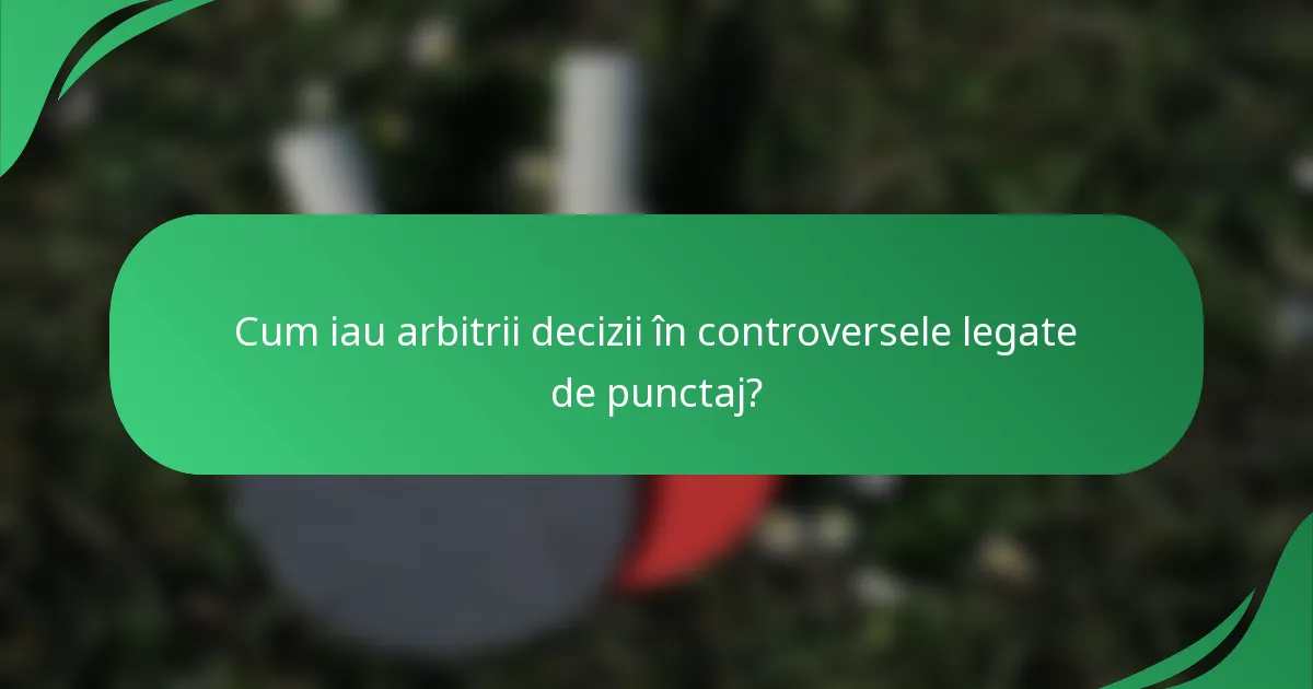 Cum iau arbitrii decizii în controversele legate de punctaj?