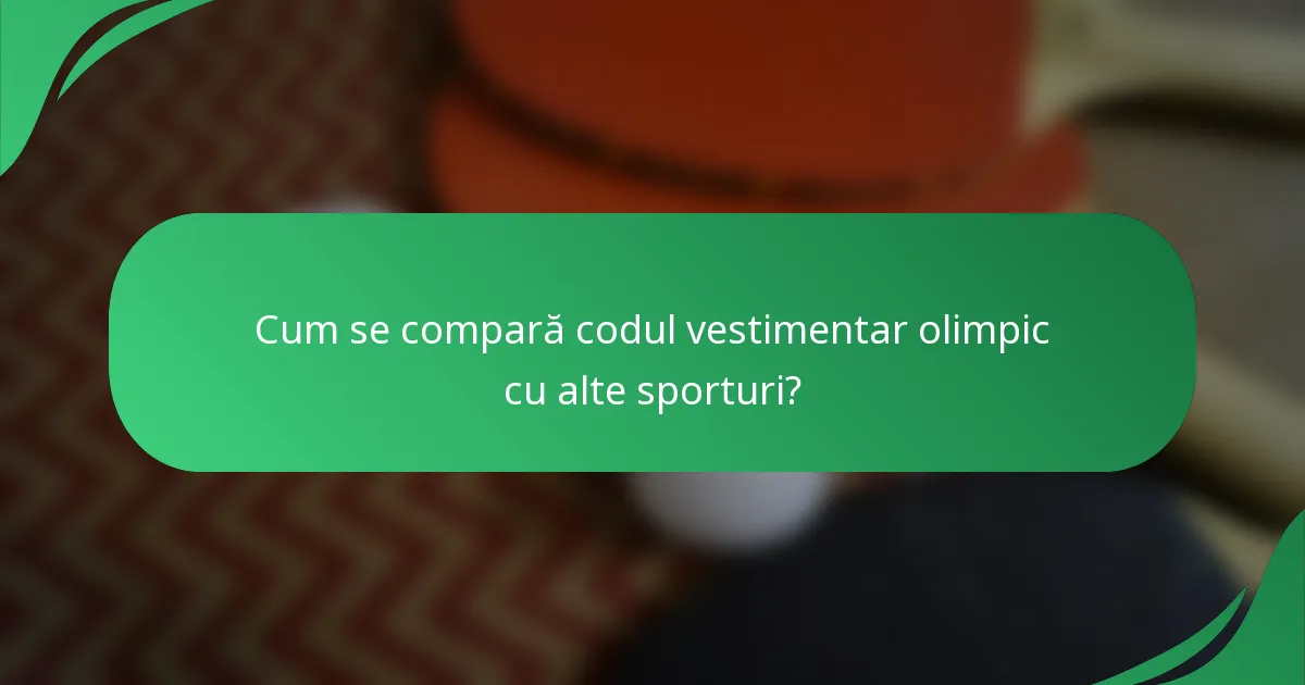 Cum se compară codul vestimentar olimpic cu alte sporturi?