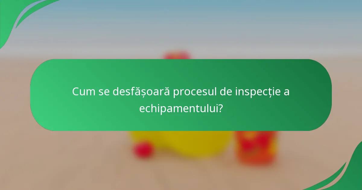 Cum se desfășoară procesul de inspecție a echipamentului?